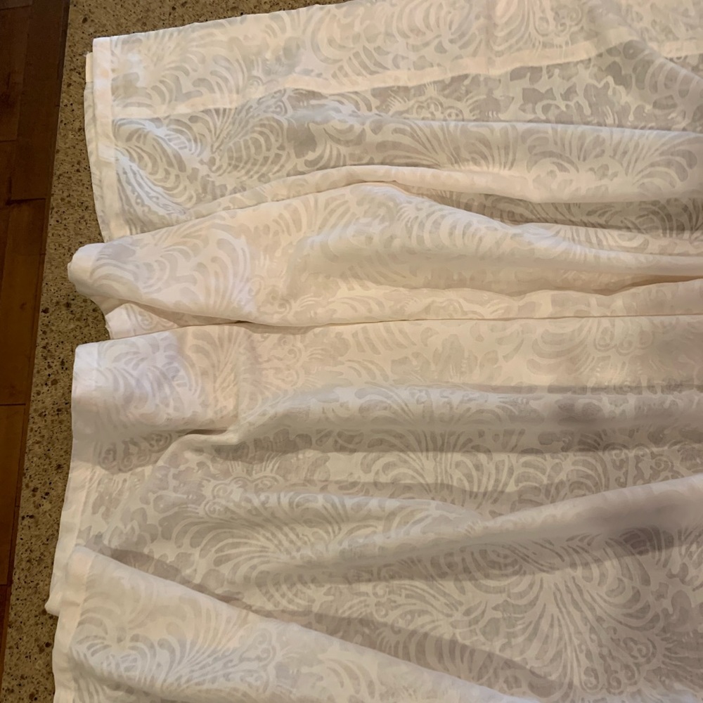 Pottery Barn cream sheer panel window coverings